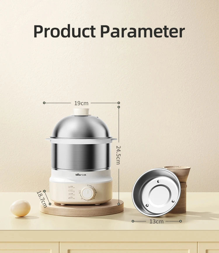 Caldeira elétrica automática de ovos, máquina de café da manhã, vaporizador multicooker, fogões de ovos, waffle doméstico, fogão a vapor com temporizador, 360W