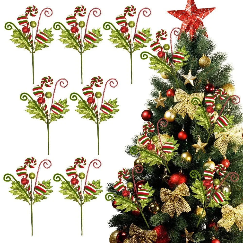 Ornamento de decoração de árvore de Natal com cebolinha dourada espumante rosa verde doce giratório decorações de Natal