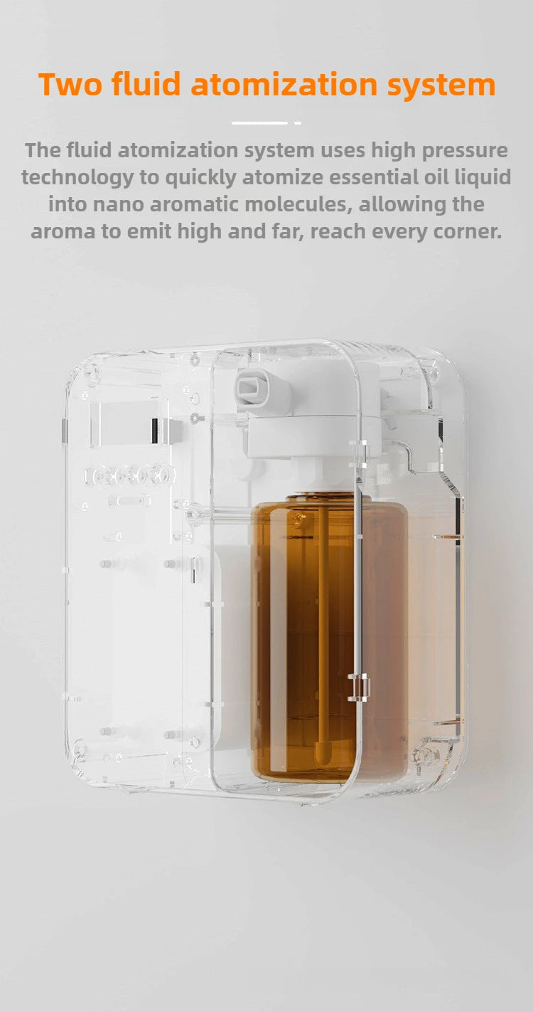 Difusor de aroma inteligente de 500ml - Bluetooth, spray automático, cobertura de 1000m3 e eliminação de odores para casa/comercial (hotel/bar/spa)