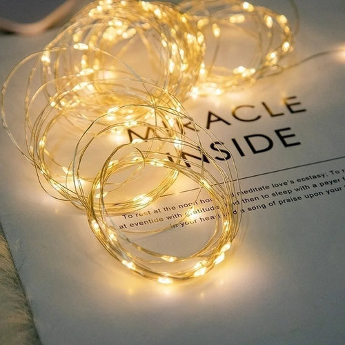 1 pçs 1m 2 3m 5m fio de cobre led luzes da corda iluminação do feriado guirlanda de fadas para a árvore de natal festa de casamento decoração natal