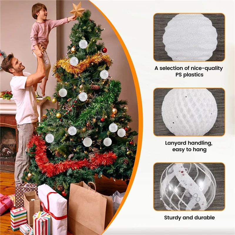 Abyn-bola de natal enfeites grandes decorações de árvore bolas festa de natal pendurado ornamentos decorações de natal para o ano novo