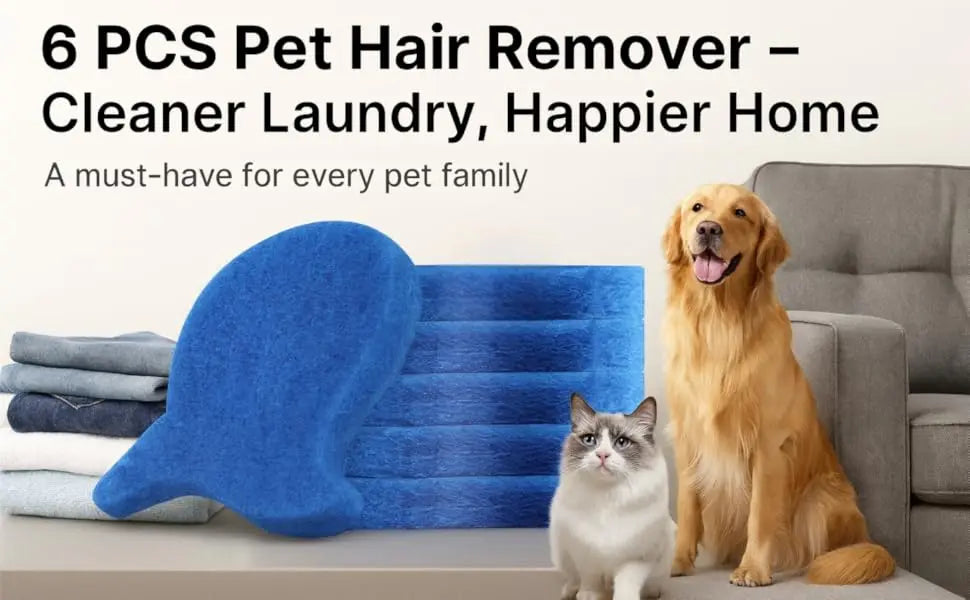 6 PCS Removedor de pêlos de animais de estimação para lavanderia – Remove efetivamente peles e pêlos de peles – Coletor de pêlos de animais de estimação de lavanderia ecológico reutilizável