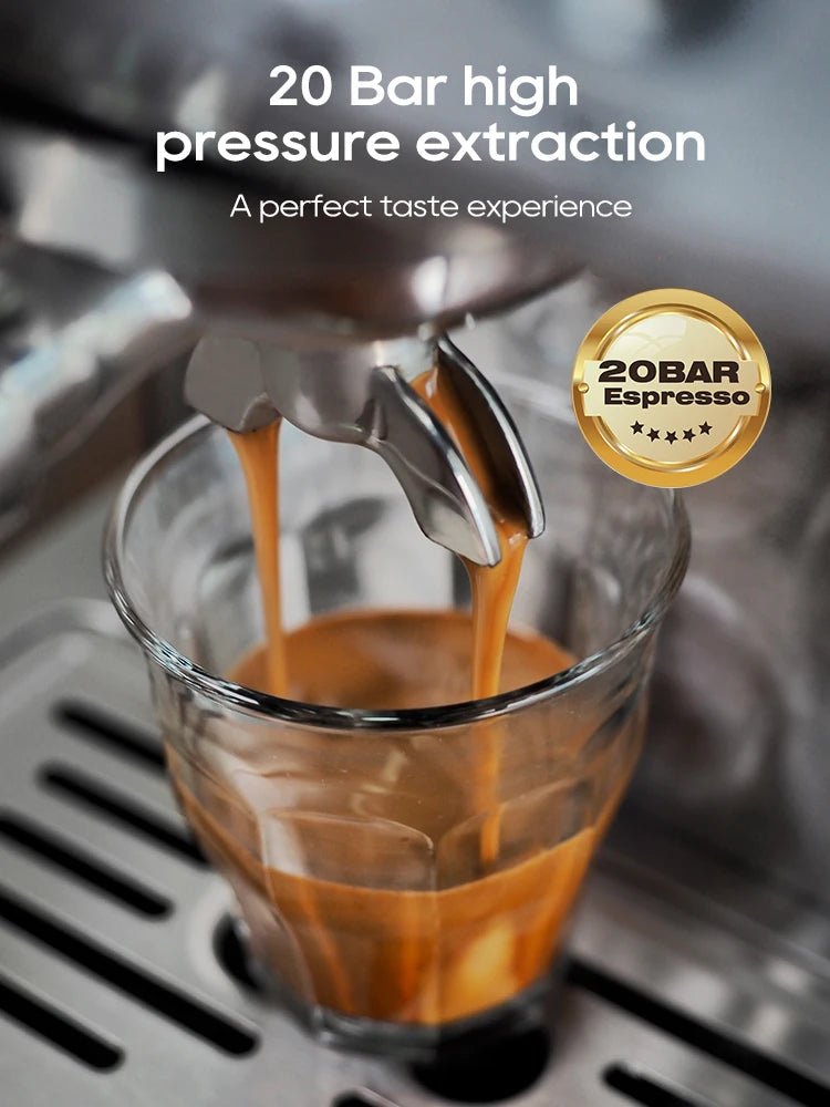 Hibrew 20bar semiautomática máquina de café expresso temperatura ajustável 58mm portátil frio/quente cafeteira metal caseh10a