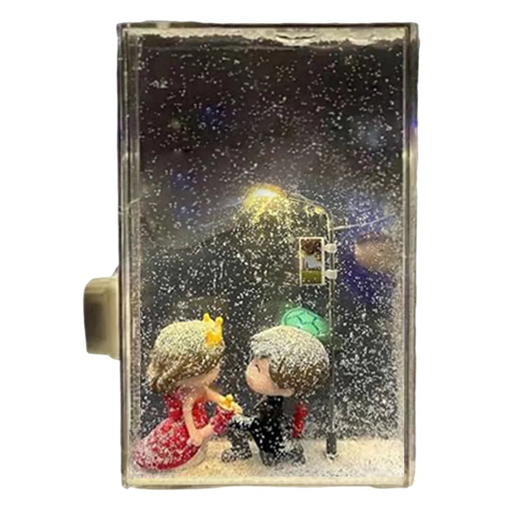 Artesanato de Natal: Luminária de Mesa Decorativa com Tema de Neve, Lâmpadas Noturnas para Cenário de Neve, Presentes e Enfeites DIY