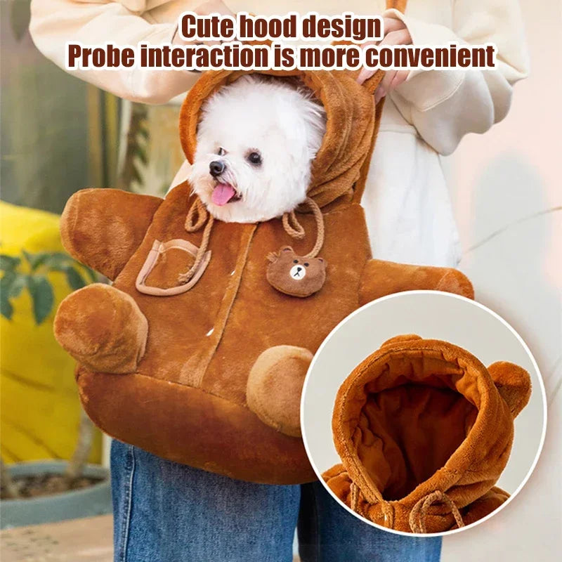Saco de cachorro saco de gato outono e inverno quente e à prova de vento bonito crossbody saco gato mochila suprimentos para animais de estimação