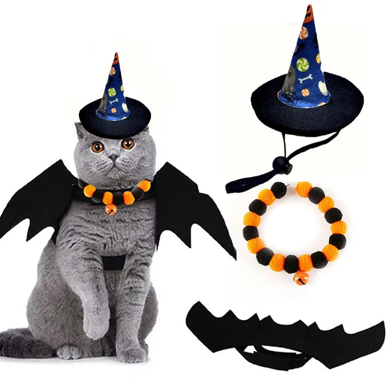 Conjunto de Fantasia de Halloween para Animais de Estimação, Roupa de Cosplay para Gato Fofo, Acessórios para Fantasia de Cão de Estimação para Festa de Halloween, Roupas de Transformação para Gatinho