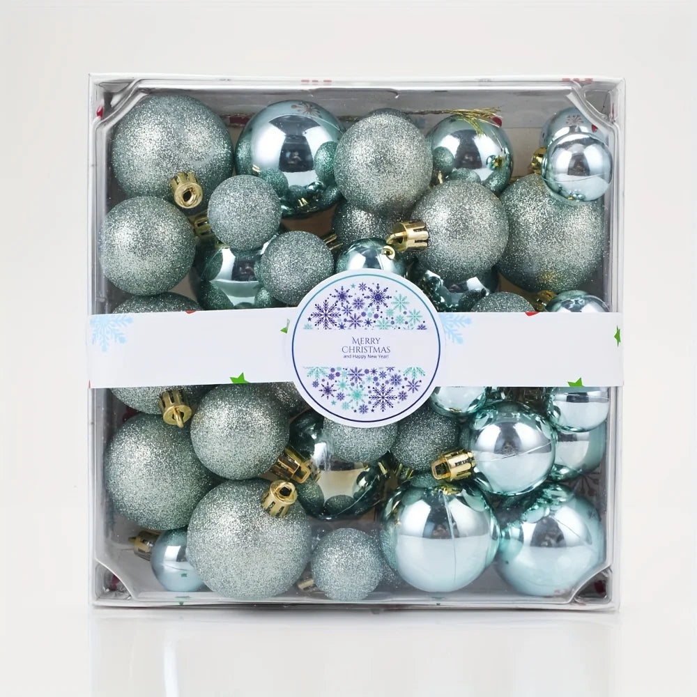 Caixa com 44 Bolas de Natal, Ornamentos Decorativos, Decoração para Cenários, Quartos, Casa, Decoração para Festas de Fim de Ano, Halloween e Natal