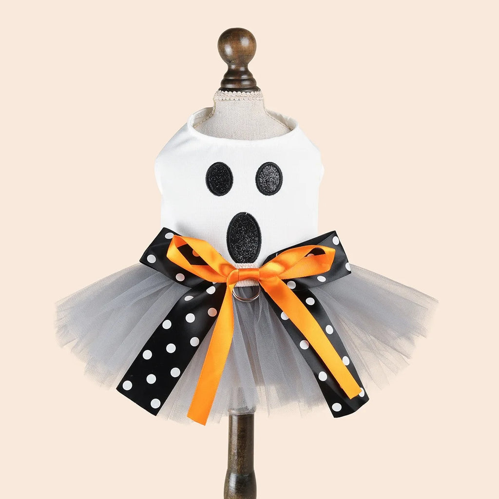 Fantasias de Halloween para Cães: Vestido Elegante para Pets com Saia Tutu – Colete para Cadelas de Outono/Inverno, para Poodles e Raças Pequenas, Gatos
