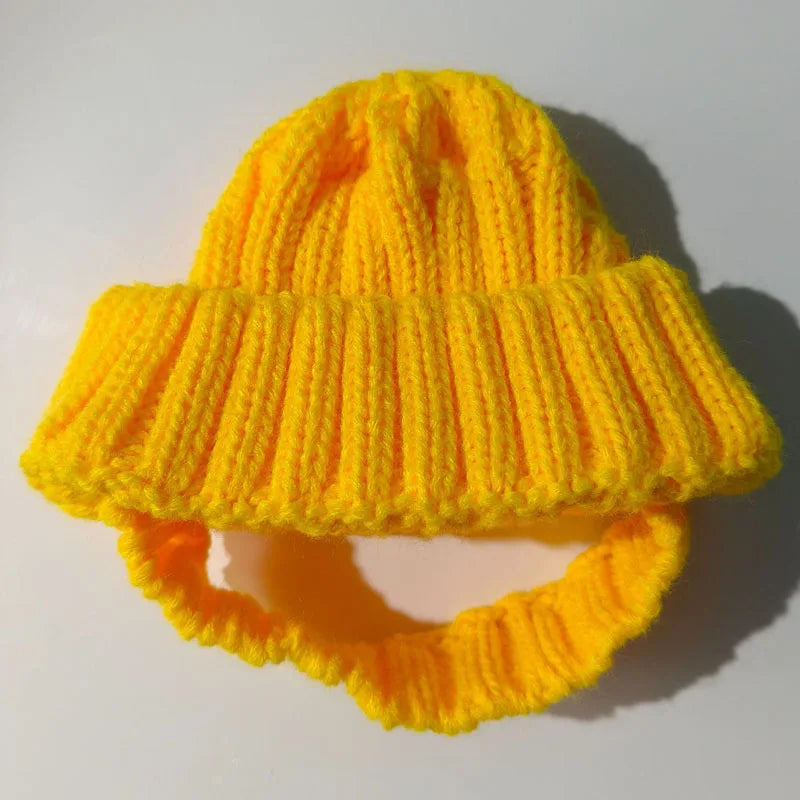 Chapéu de malha para animais de estimação, gorro vermelho quente para cachorro com buracos para orelha, chapéu festivo de inverno para animais de estimação, cães pequenos e médios, chapéu de ano novo, presente