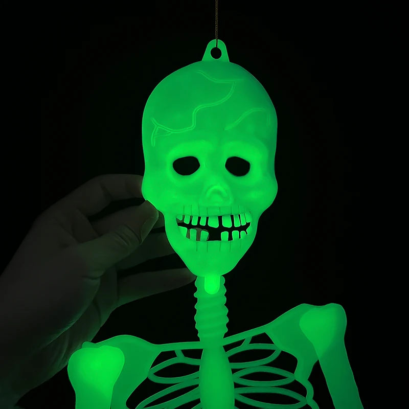 Decorações de esqueleto que brilham no escuro, formas de osso assustadoras para halloween, casa assombrada, configuração, festa de feriado, adereços de terror