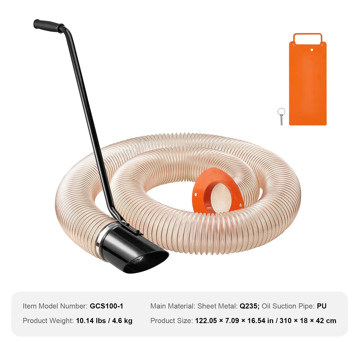 "Garden Tools Accessories Heavy Duty 4.3 Inch X 13.1 ft Wood Chipper Shredder Mulcher Leaf Vacuum Kit (4 Inch Diameter)"