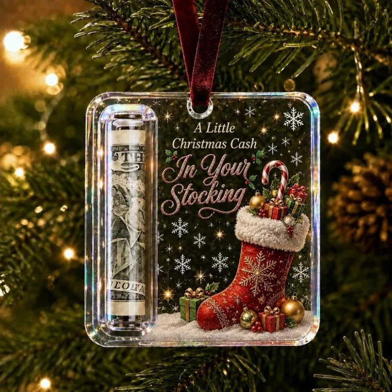 Ornamento de Natal para Presente em Dinheiro: Artesanato em Acrílico, Decorações de Fim de Ano, Presentes para Pessoas