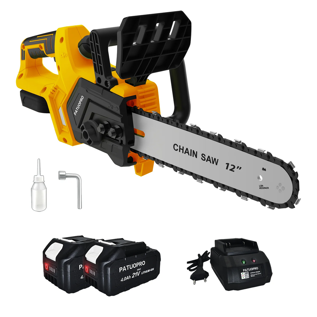 Serra Elétrica Sem Fio de 12'' com Motor Sem Escovas, Serra Recarregável para Corte de Árvores, Compatível com Bateria Makita 18v