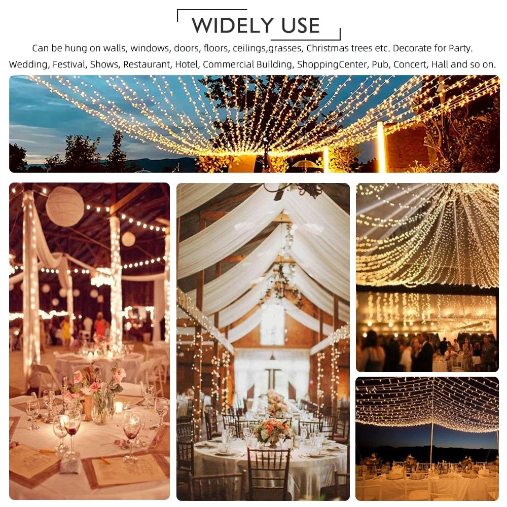 Luzes de natal 5m 10m 20m 30m 50m 100m led string luz de fadas 8 modos luzes de natal para festa de casamento luzes do feriado