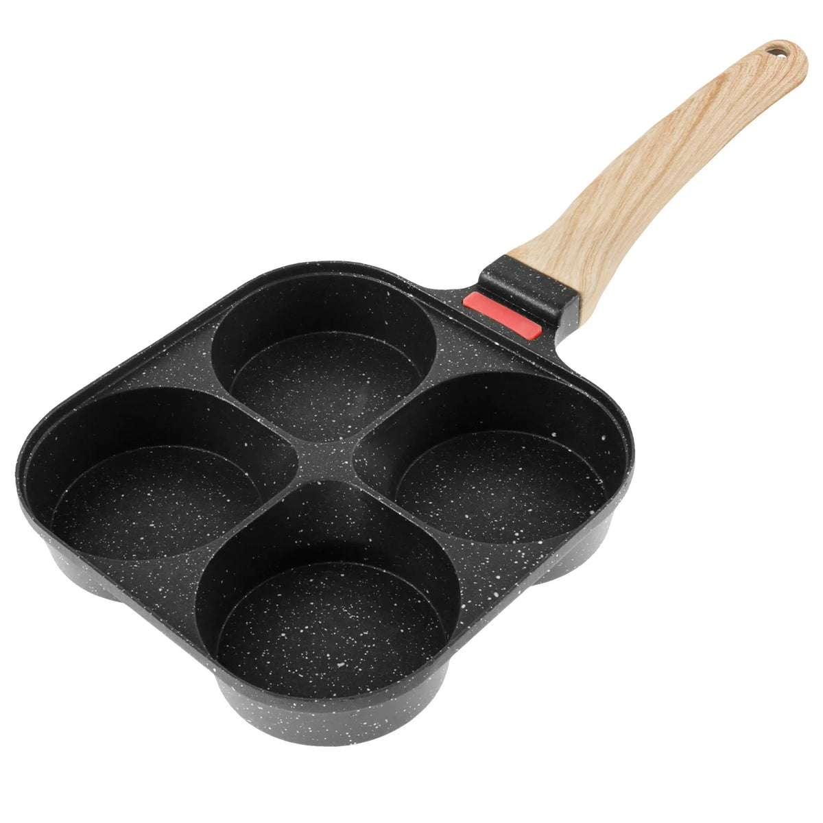 Frigideira de ovo antiderrapante, 4 copos, frigideira de omelete com escova de óleo e tampa, frigideira de panqueca para fogão a gás, panelas de indução