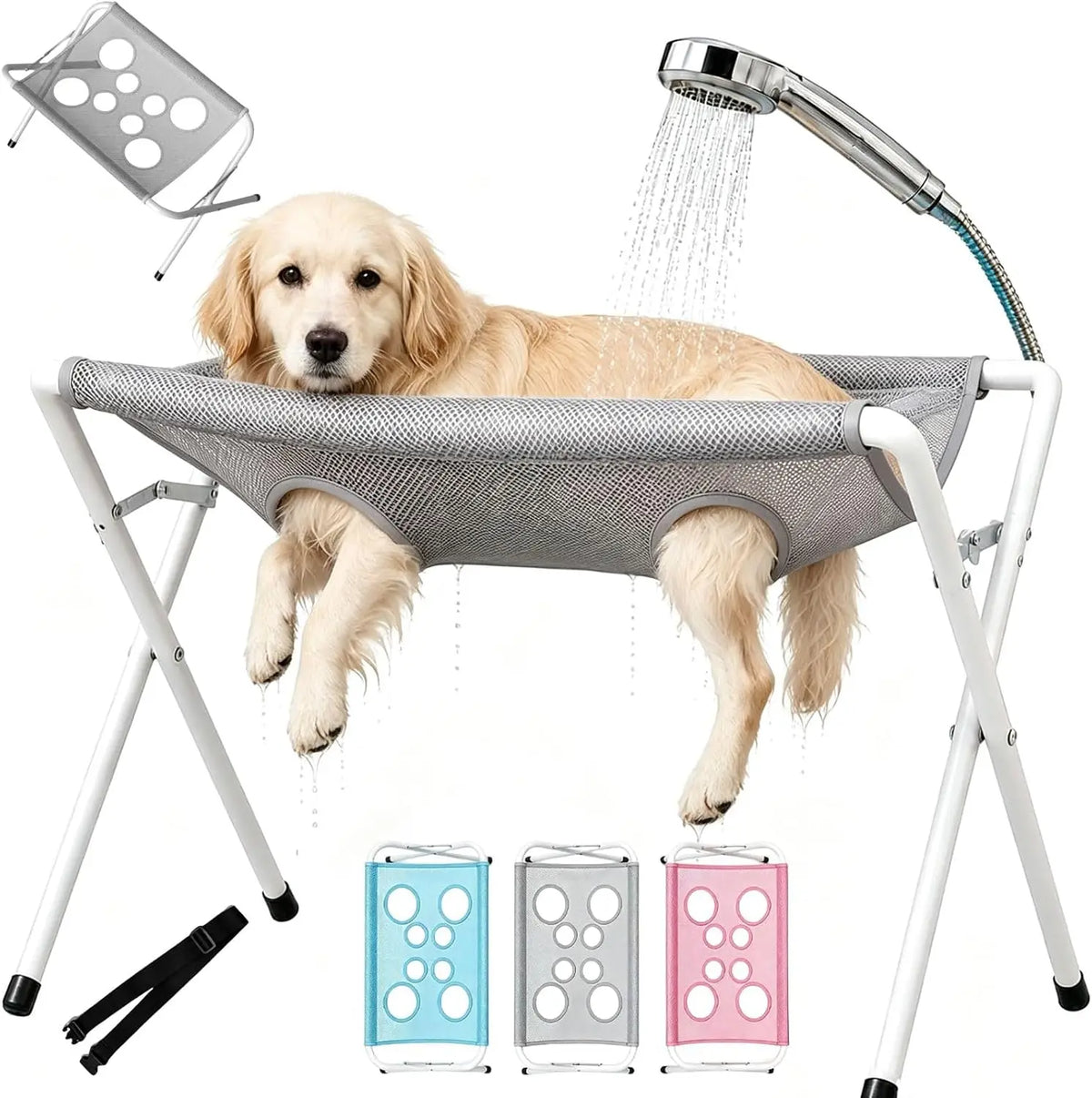 Rede de Banho Dobrável para Cães e Gatos, Suporte de Malha para Higiene, Banho e Corte de Unhas