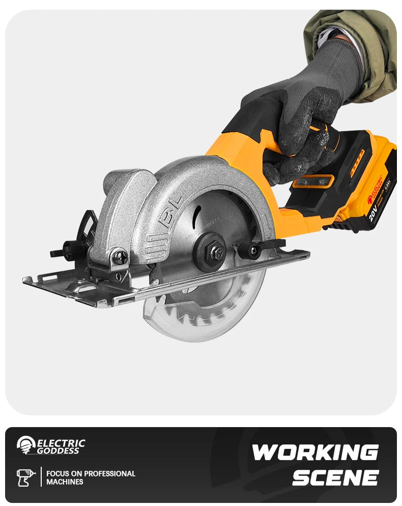 Serra circular elétrica sem escova Electric Goddess 5 polegadas ﻿ Para bateria Dewalt 20V ﻿ Ferramenta elétrica de serra portátil sem fio para carpintaria de 1000 W ﻿