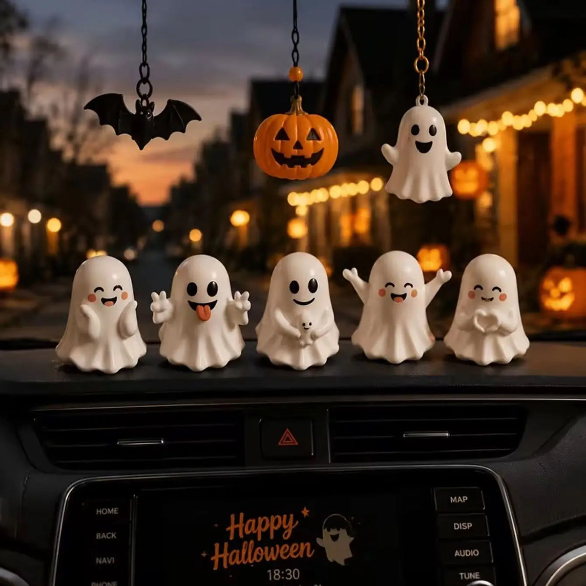 5 conjuntos de figuras de fantasmas de Halloween, mini fantasmas fofos para decoração de casa, ornamentos decorativos de Halloween para mesa