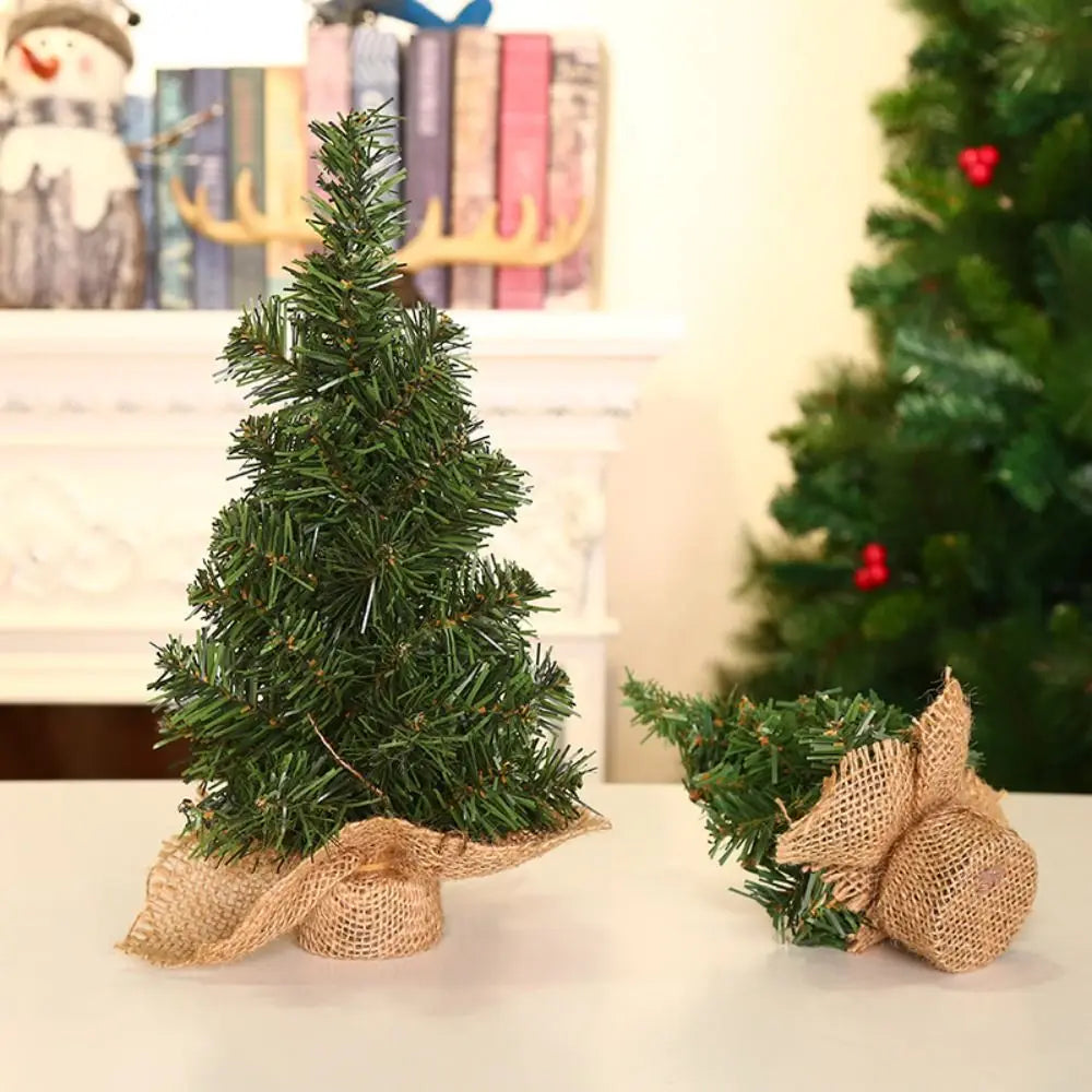 Mini Árvore de Natal Artesanal de PVC de Alta Qualidade 20/30/40CM, Árvore de Natal Mini DIY, Plantas Artificiais para Decoração de Casa