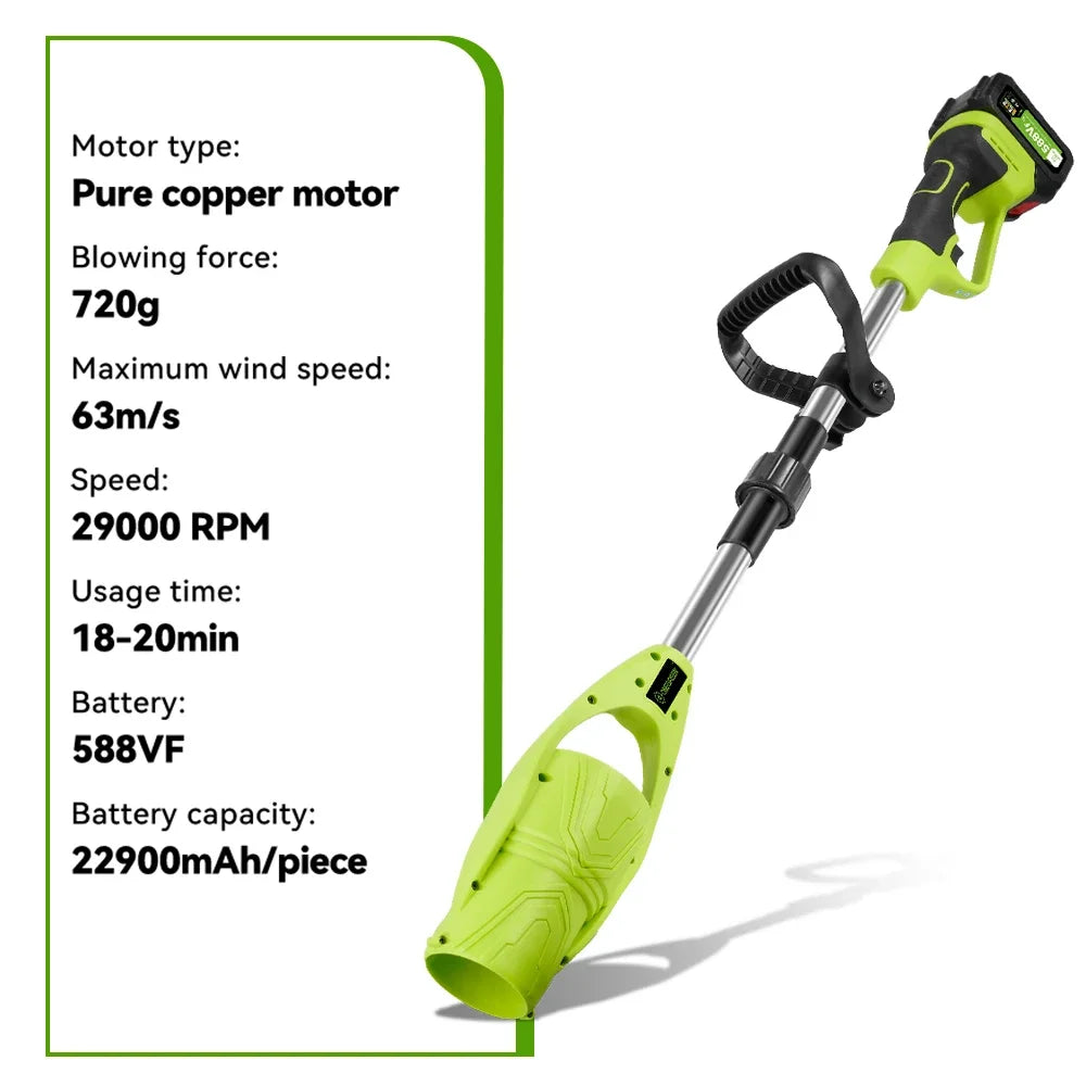 ONEGREEN 29000 RPM Ventilador de ar elétrico sem fio Ventilador de folhas Queda Ferramenta de limpeza de poeira de neve para Makita 18V Bateria Pin