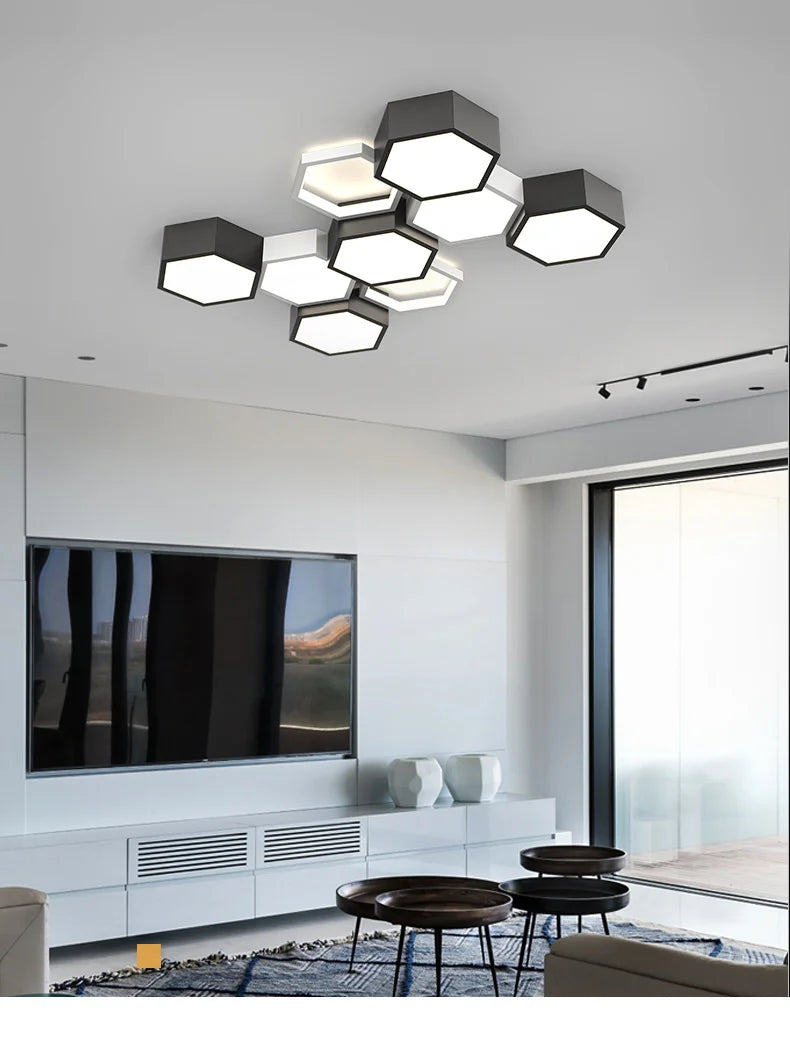 Luminárias de Teto Triangulares Ultrafinas para Sala de Estar e Quarto Lustres de Sala Decoração LED Chandelier de Teto