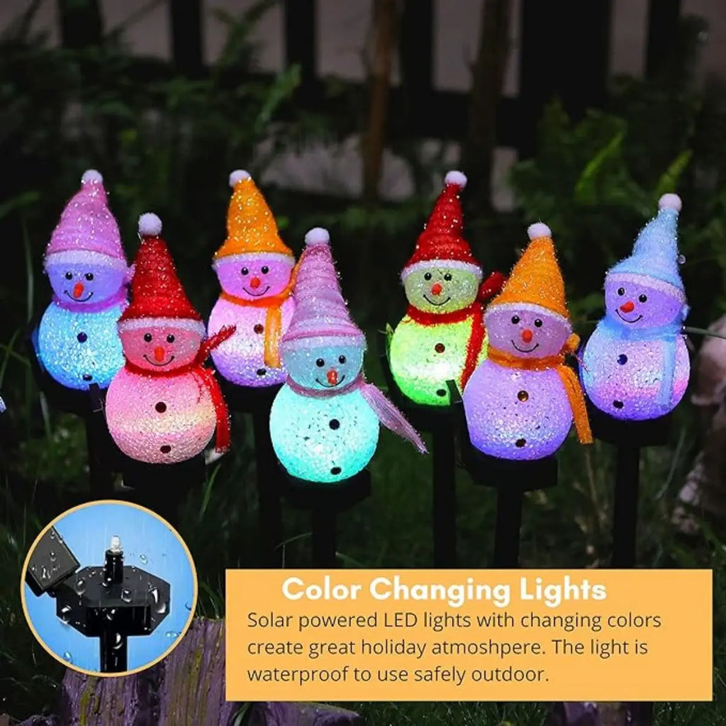 Boneco de neve de natal luz solar gramado jardim luz pátio ao ar livre paisagem chão plug-in luz decorativa