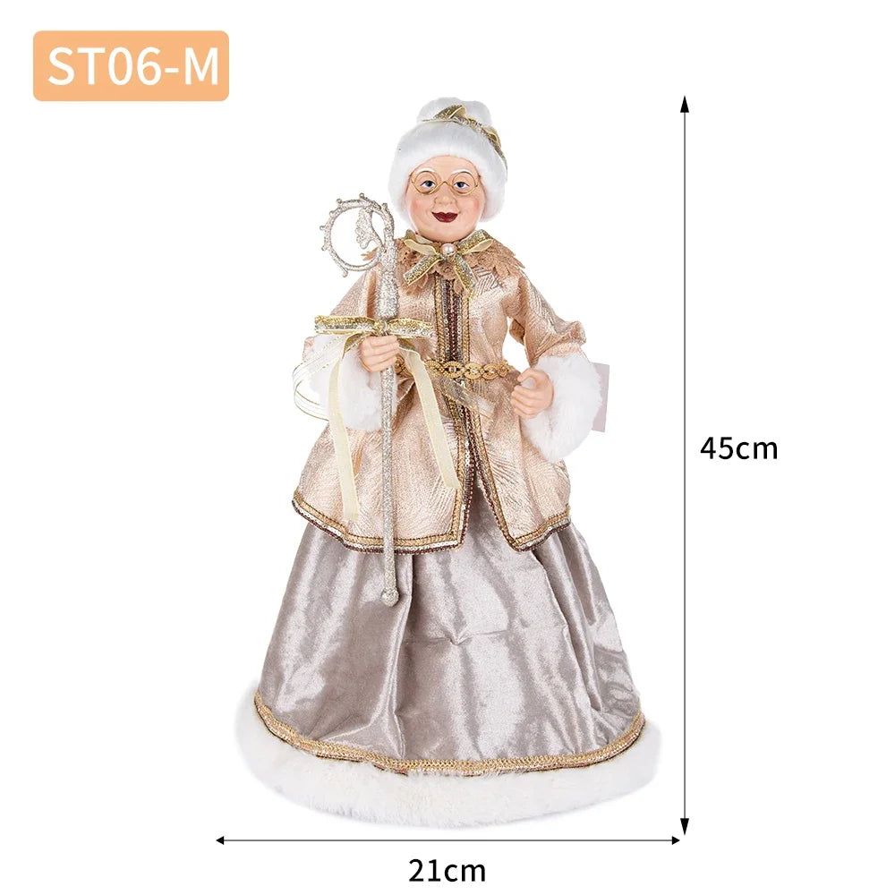 40cm natal anjo boneca estatueta brinquedo colher de árvore ornamentos em pé aniversário natal decorações navidad decoração para casa novedades