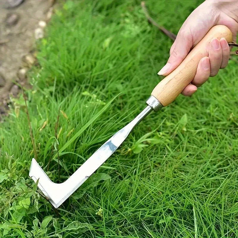 Ferramenta de Aço Inoxidável para Remoção de Ervas Daninhas, Ferramenta Manual de Jardim Multiuso em Formato L, Usada para Limpeza de Ervas Daninhas em Jardins, Terraços e Caminhos