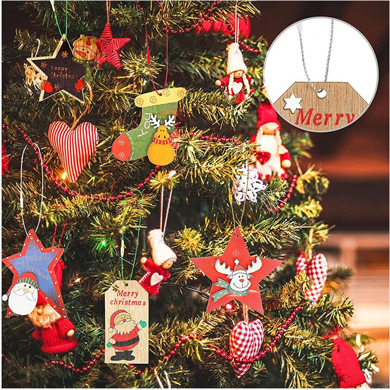 Decoração de árvore de natal ornamentos pendurado corda ouro prata pendurar tag cabo para natal fontes de festa de casamento noel navidad natal
