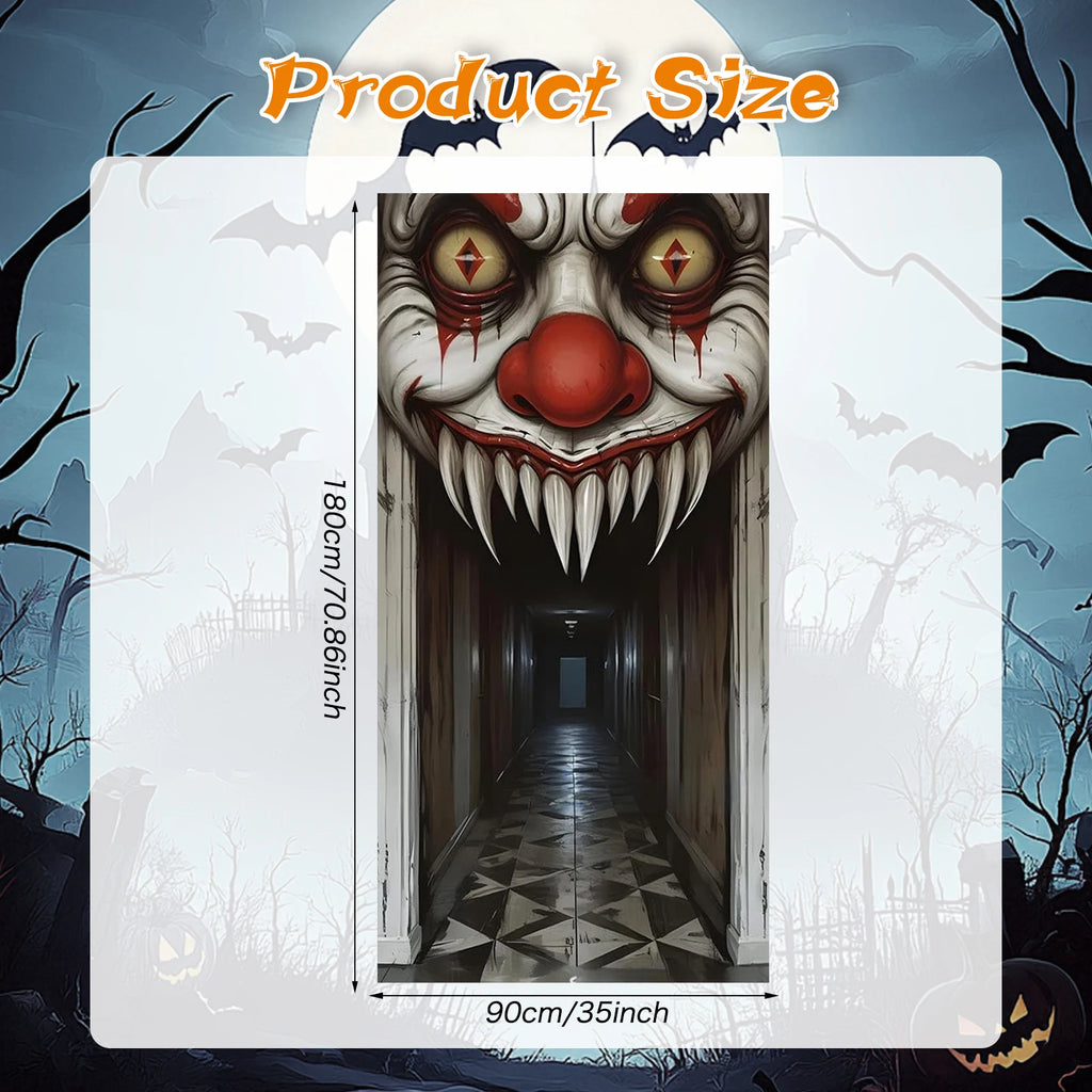 Decorações de halloween capa de porta, bruxa assustadora e tema zumbi decoração de parede, interior ao ar livre casa assombrada decoração temática 2d scen