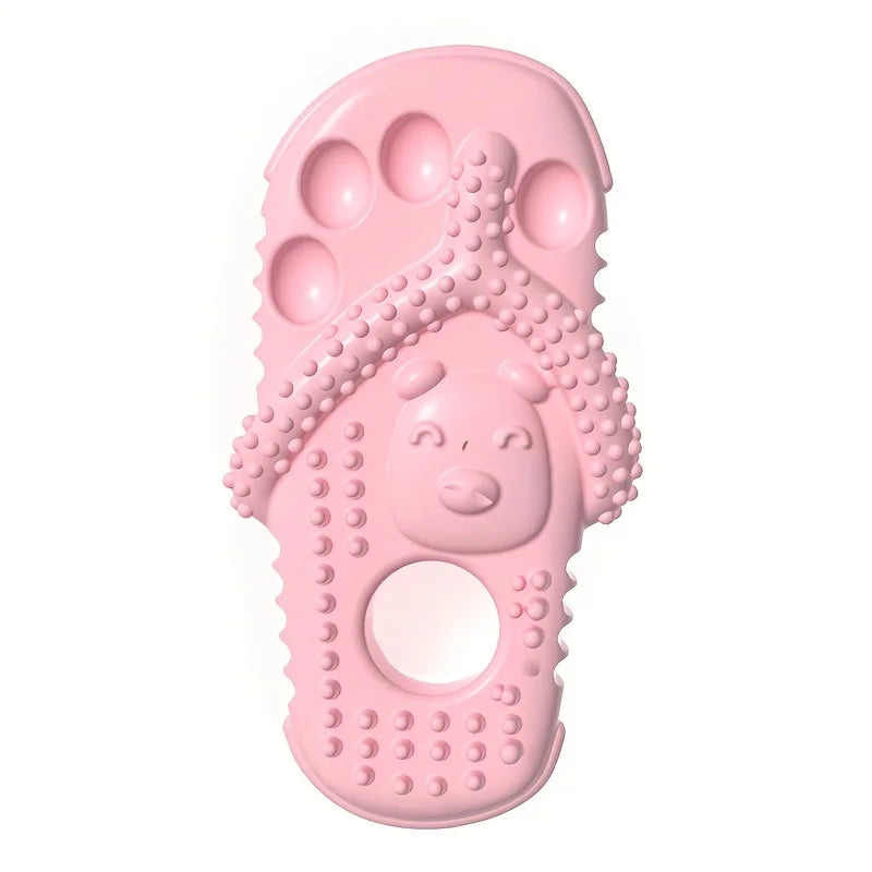 Chinelos para mordida de cães, brinquedos para animais de estimação, para mordiscar gatos e cães, com pontas salientes, para limpeza e afiação dos dentes, brinquedos de TPR com som, brinquedo para animais de estimação