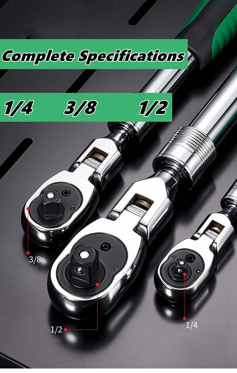 Chave de catraca padrão de unidade de soquete, chave de soquete telescópica extensível flexível de 1/2 dentes de 1/4,3/8,1/2 Polegada