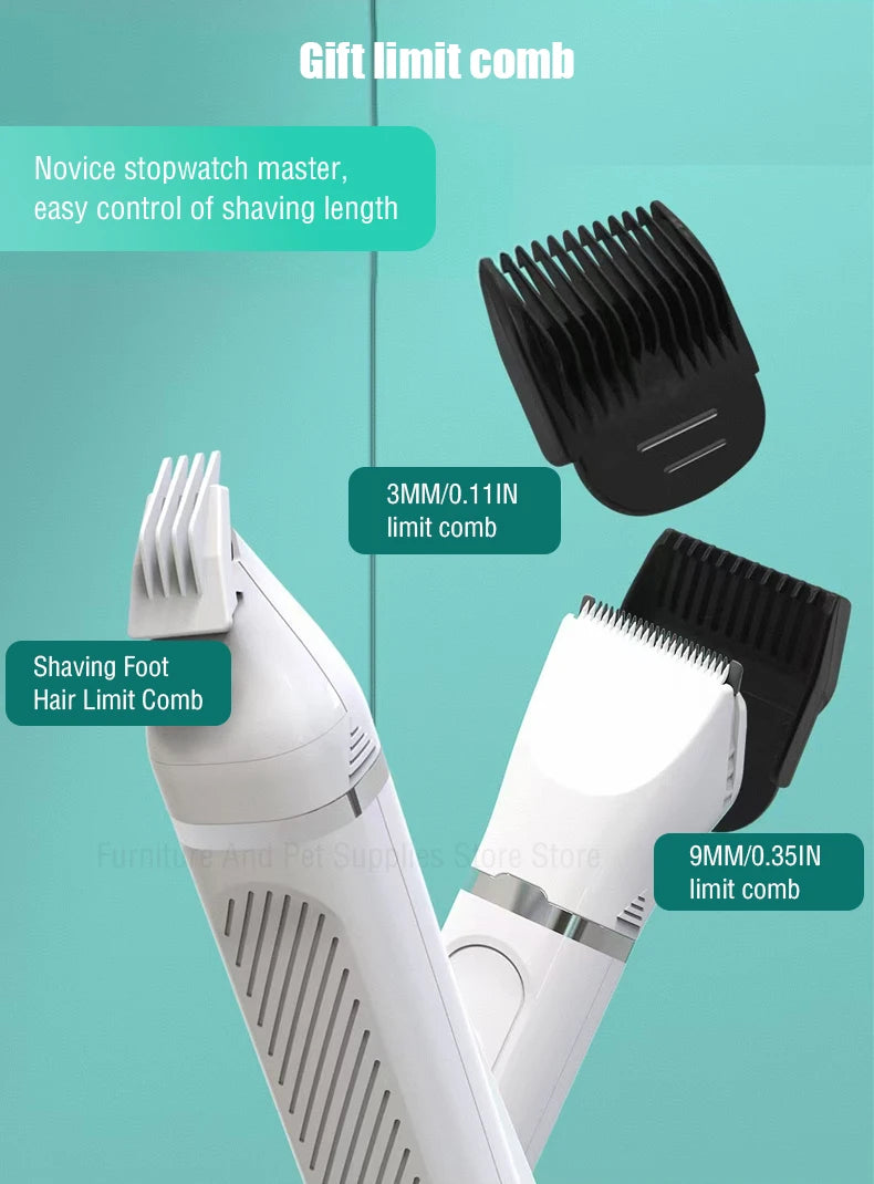Conjunto 4 em 1 para tosa e cuidados com animais de estimação, 4 lâminas diferentes, barbeador de pelos de animais de estimação, baixo ruído, recarregável, sem fio, seguro, aparador de cães
