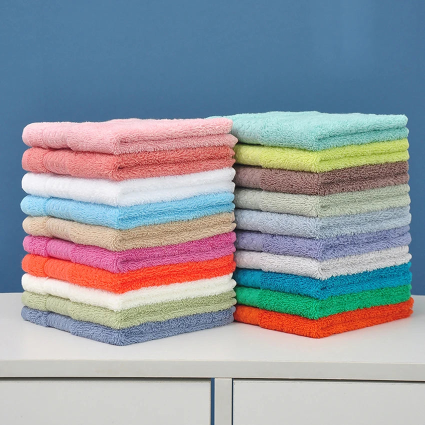 20 cores lenços toalhas de algodão de alta qualidade pequena toalha cor sólida macio grosso 34*34cm para adultos crianças toalhas de mão toalhas