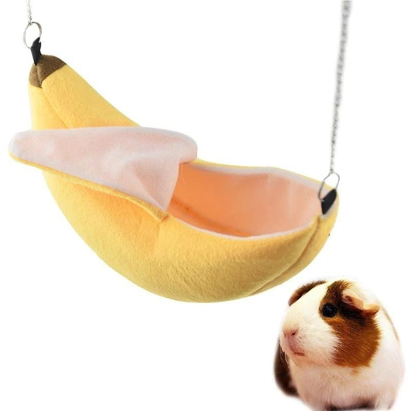 Hamster algodão ninho forma de banana casa rede beliche casa brinquedos gaiola para açúcar planador hamster pequeno animal pássaro suprimentos para animais de estimação