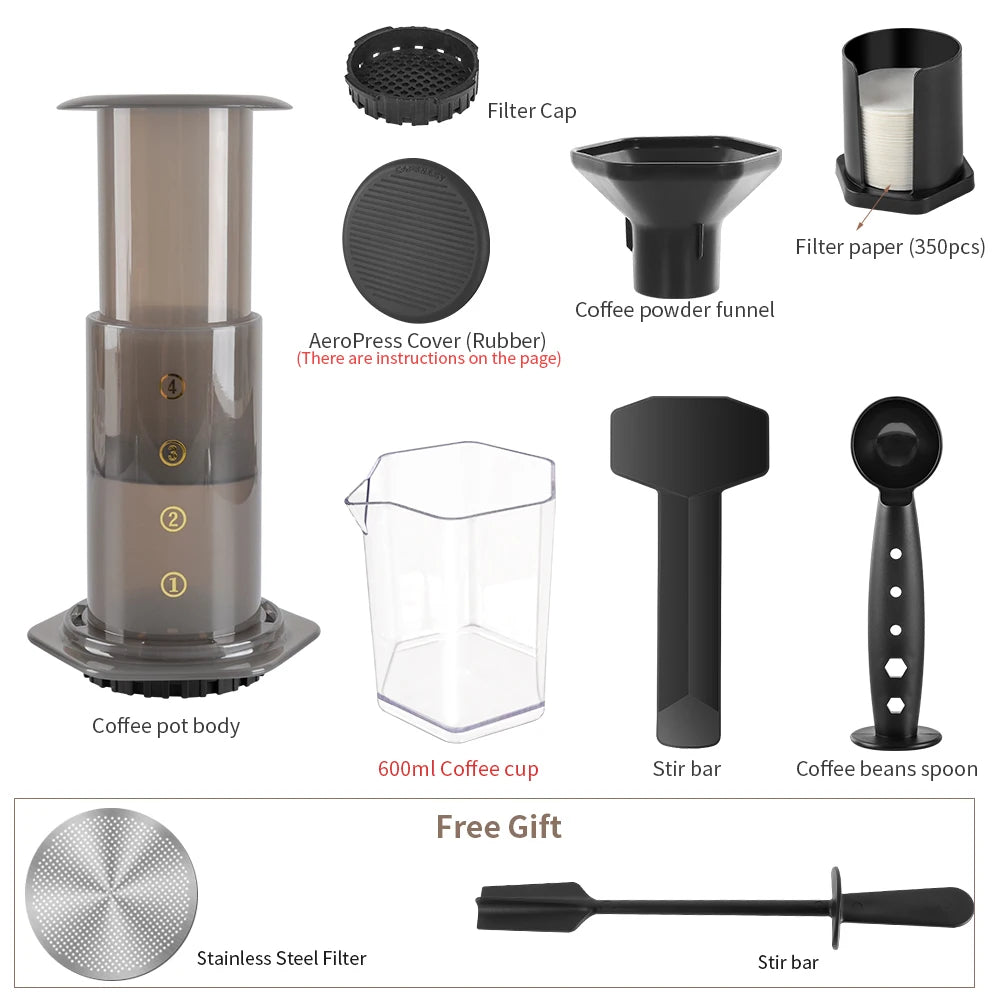 Cafemey máquina de café expresso portátil imprensa francesa barista ferramenta cafeteira imprensa ar máquina café com filtros para aeropress
