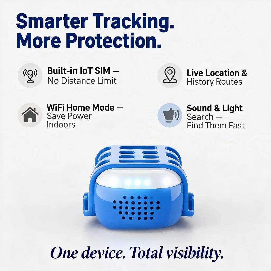 Rastreador GPS para Cães e Gatos com IoT Integrado, Rastreamento por SIM e WiFi, Distância Ilimitada, Localizador Anti-Perda com Código QR, Assinatura Necessária