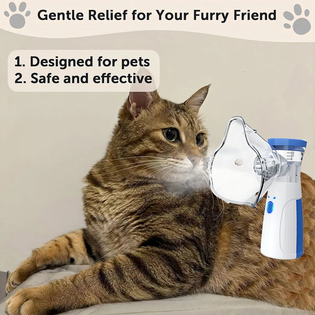 Nebulizador inalador de asma para animais de estimação, para alívio respiratório, fácil de usar, dispositivo veterinário para animais, promove a saúde das animais de estimação