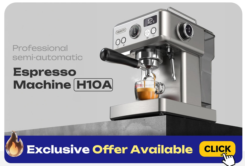 Hibrew 20bar semiautomática máquina de café expresso temperatura ajustável 58mm portátil frio/quente cafeteira metal caseh10a