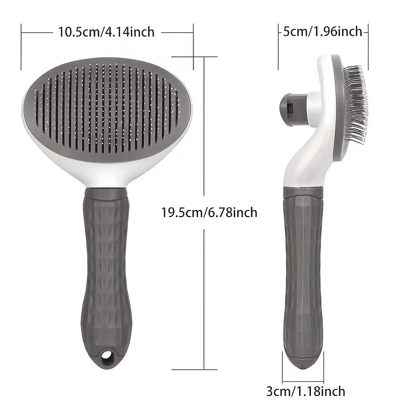 Pente de remoção de pelos de animais de estimação com um clique para preparação sem esforço de cães e gatos - Escova flutuante para remoção de pelos com função automática