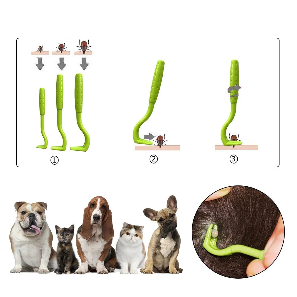 Removedor de Pulgas e Carrapatos: Pinça Extratora para Cães e Gatos - Acessório Essencial para Animais de Estimação