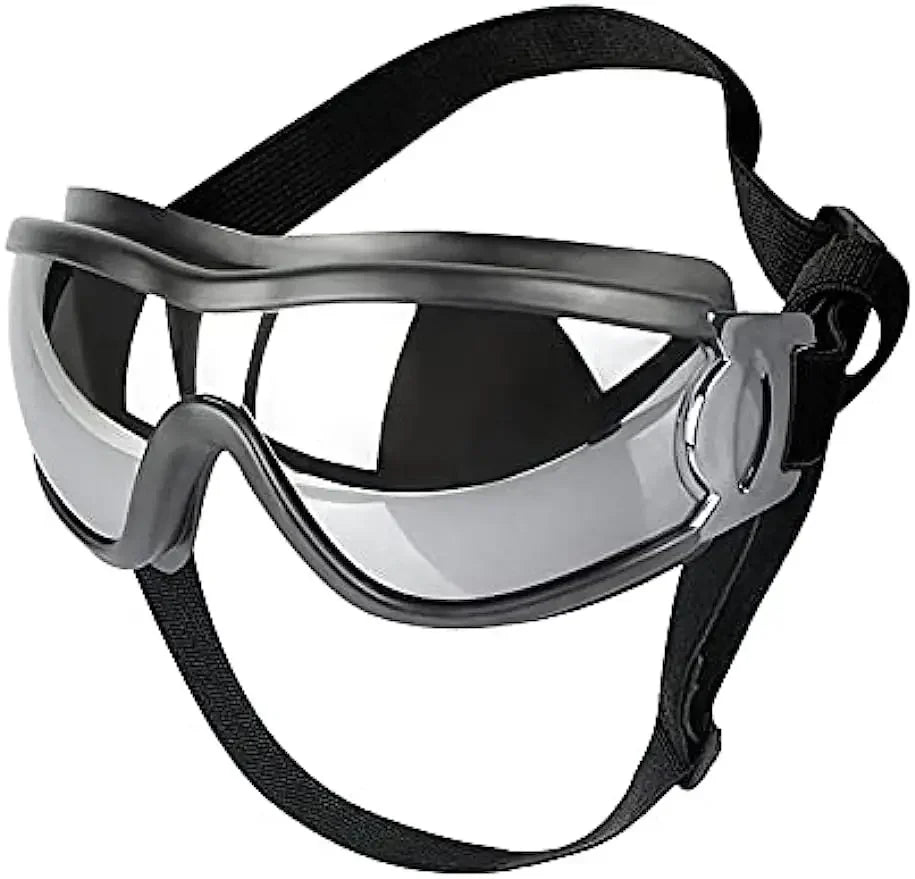 Óculos de sol ajustáveis para cães, com proteção UV, para uso em animais de estimação, proteção para os olhos, cor preta, óculos de sol para cães, artigos para cães.