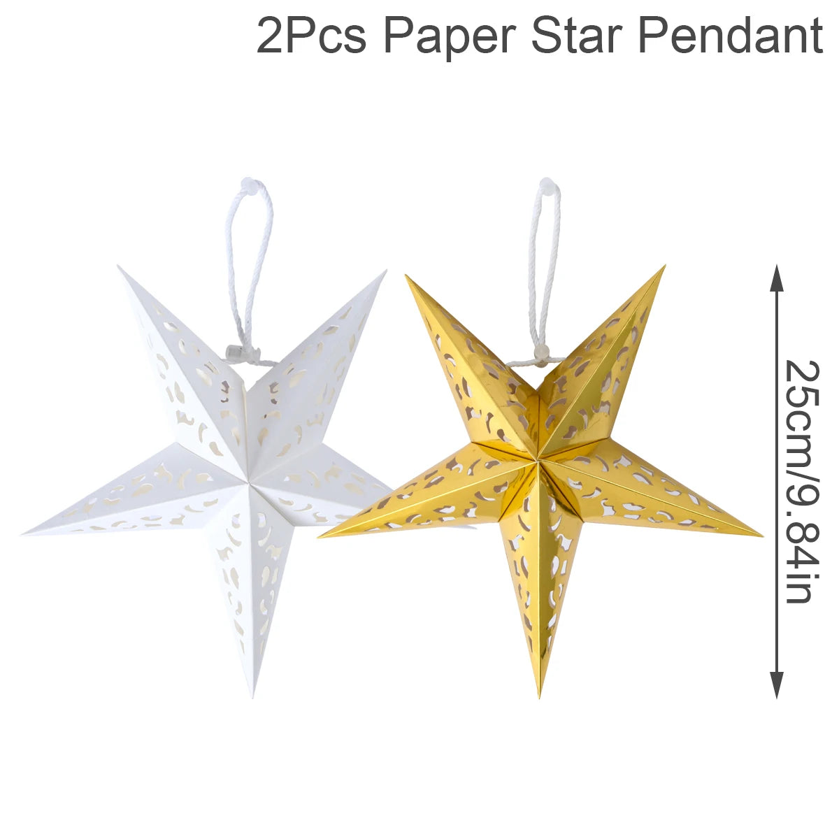 Estrela oca pendurado pingentes ramadan decoração 2024 para casa navidad natal noel presentes enfeites de natal ano novo 2024