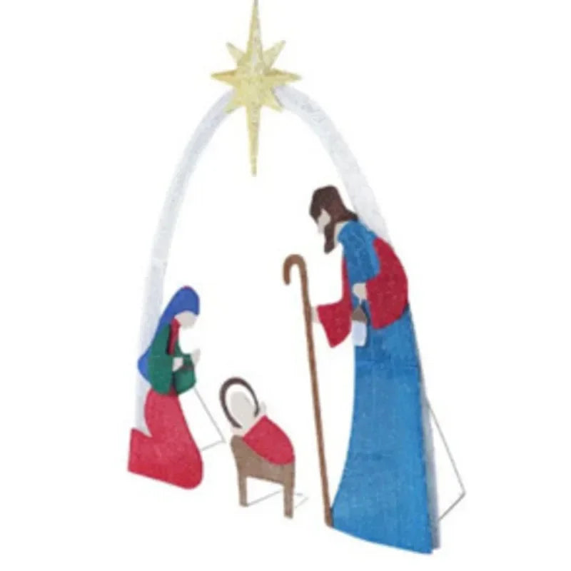 Presilha de Natal com Iluminação LED para Jardim, Decoração de Natal para Gramado, Presilha de Presépio, Enfeite de Natal, Decoração de Ano Novo