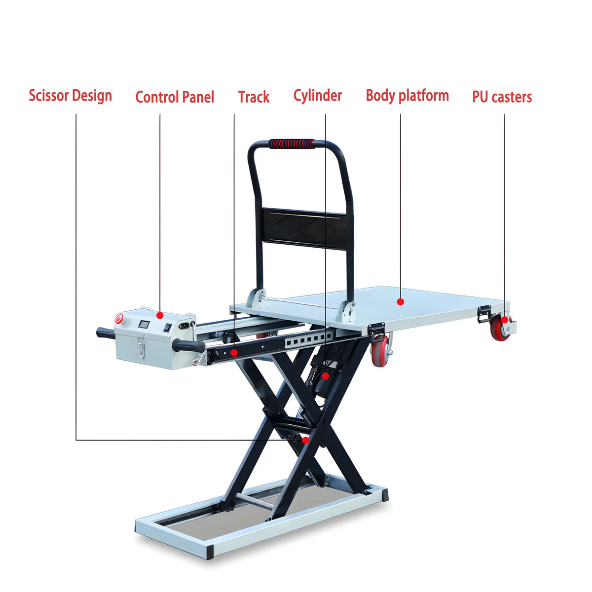 Carrinho de Plataforma Hidráulica Elétrica Dobrável de 300KG para Elevação e Movimentação de Pequenos Caminhões, Tipo Tesoura Portátil - Kasa & Pet