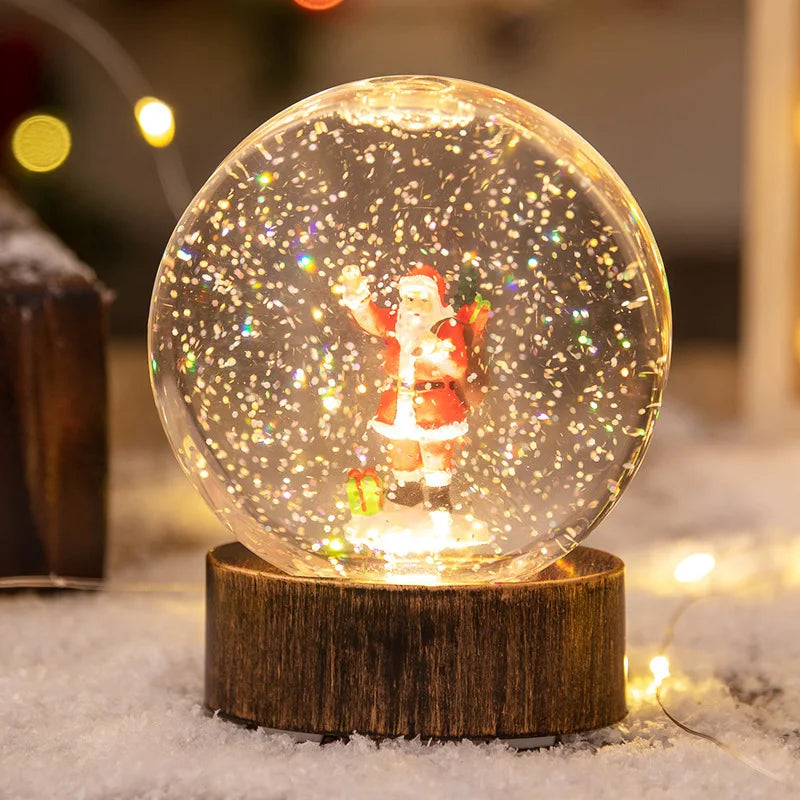 Decorações de Natal: Bolas de Cristal Iluminadas Luzes Noturnas Luzes de Vento e Presentes de Natal Criativos