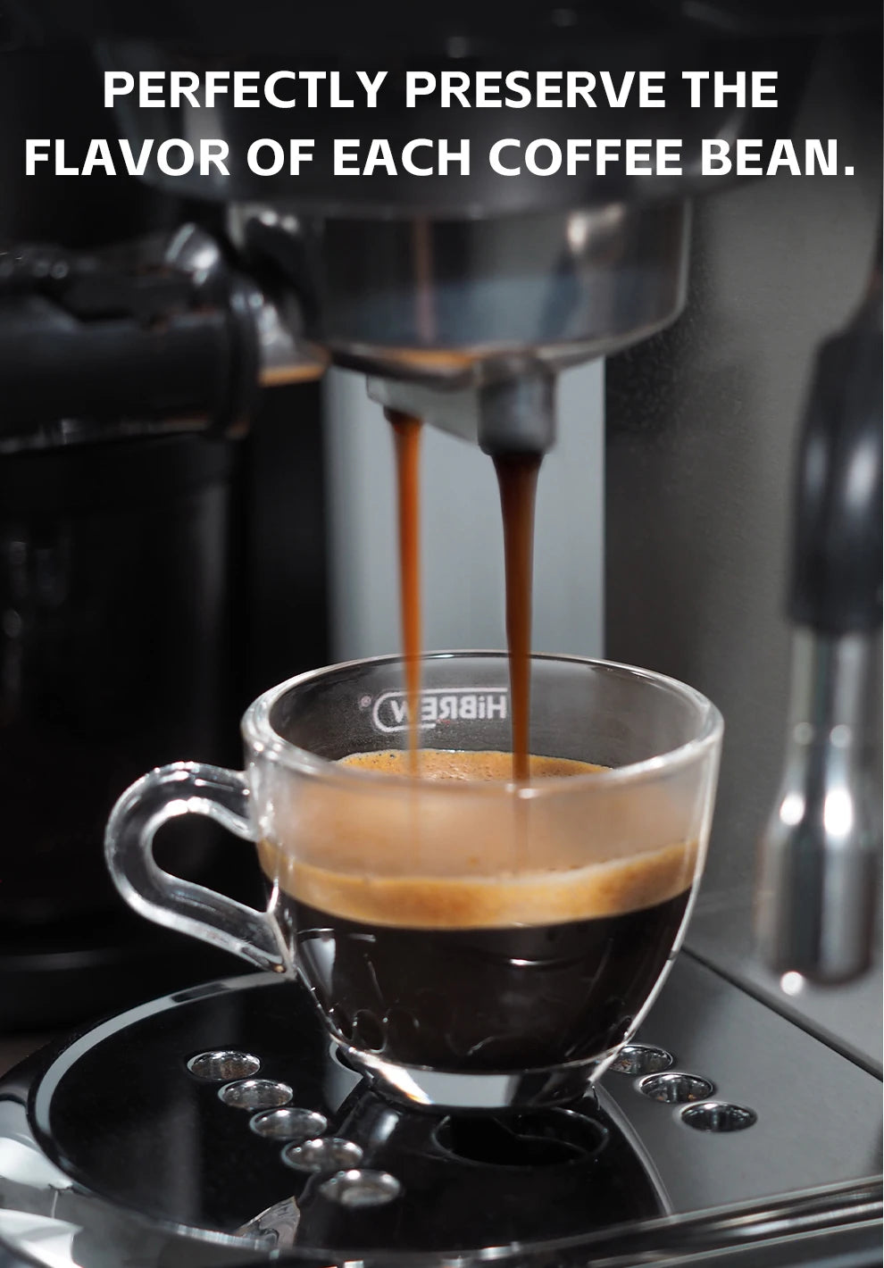 Hibrew moinho de rebarbas automático moedor de café elétrico com 34 engrenagens para café expresso americano despeje sobre armazenamento visual de feijão g3