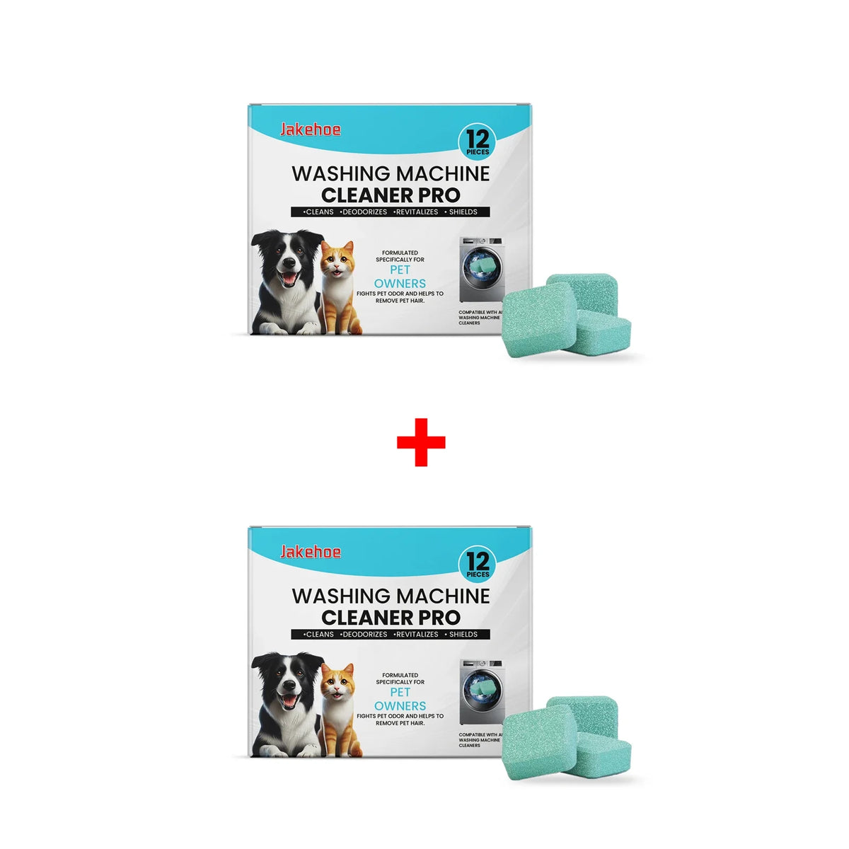 Tabletes de Limpeza para Máquina de Lavar Roupa (12 Unidades) - Removem Pelos de Animais e Maus Odores - Limpeza Profunda Interna