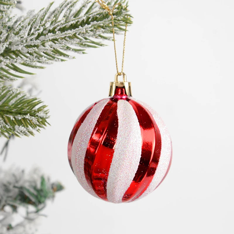 14 pçs/caixa natal doce cana bola vermelha ornamentos árvore de natal pendurado pingentes navidad ano novo decorações para casa 2024 presente natal