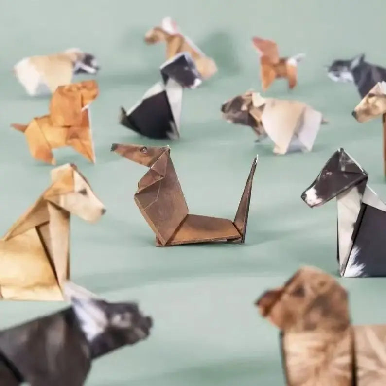 Papel de Origami Criativo para Gatos e Cães, Papel Dobrável DIY, Papel de Seda Artesanal, Conjunto de Artesanato Divertido para Animais de Estimação